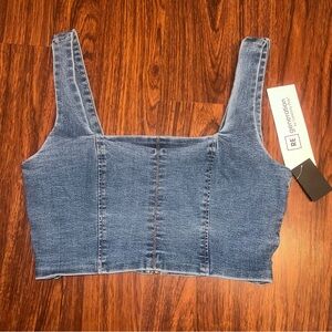 Celebrity Pink Denim Blue Crop Top